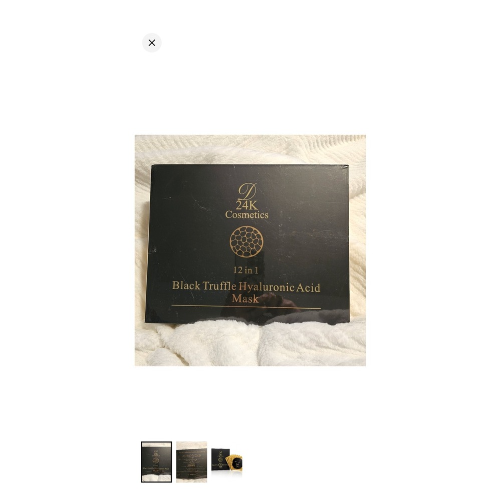 D'24K Cosmetics 12 in 1 Black Truffle Hyaluronic Acid Mask Set 24K Gold 60g New